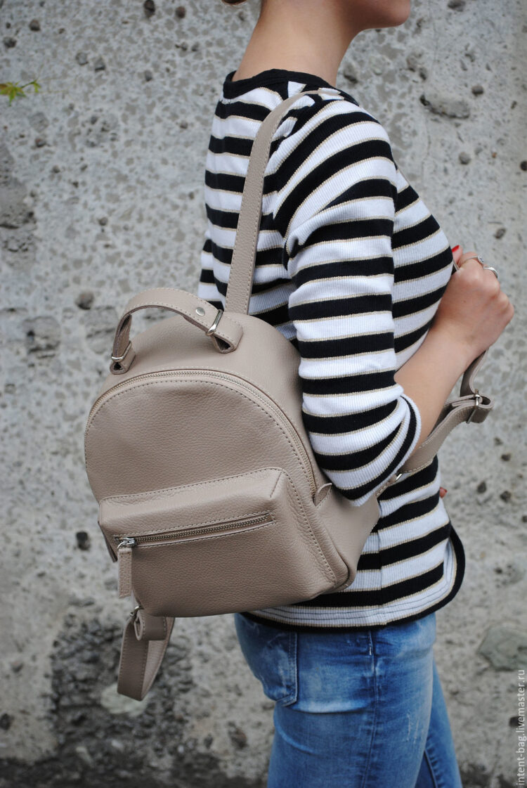 Рюкзак кожаный Minimal Maxi С066 (небо) — INTENTBAG