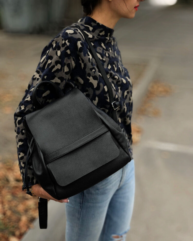Рюкзак шкіряний Light С101 (чорний) – INTENTBAG