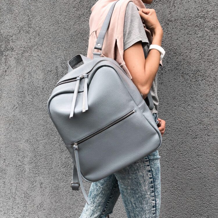 Рюкзак шкіряний Minimal Maxi С066 (небо) – INTENTBAG