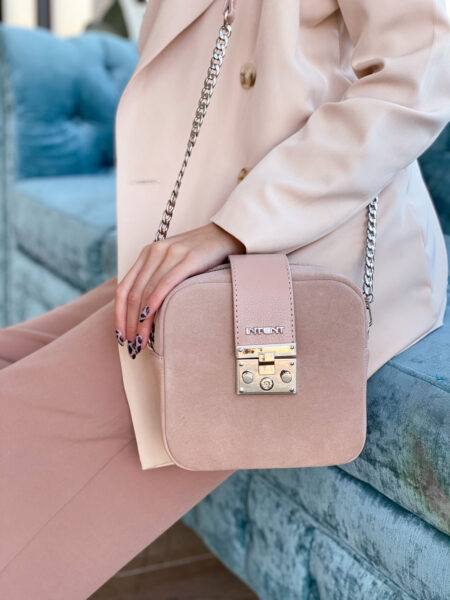 Шкіряна сумочка c замшею Comby C150Z (пильна троянда)