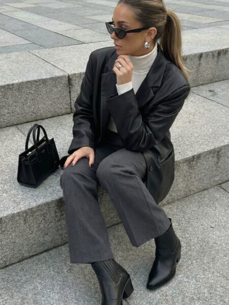 Шкіряні ковбойки Bacardi BT140 (чорний)