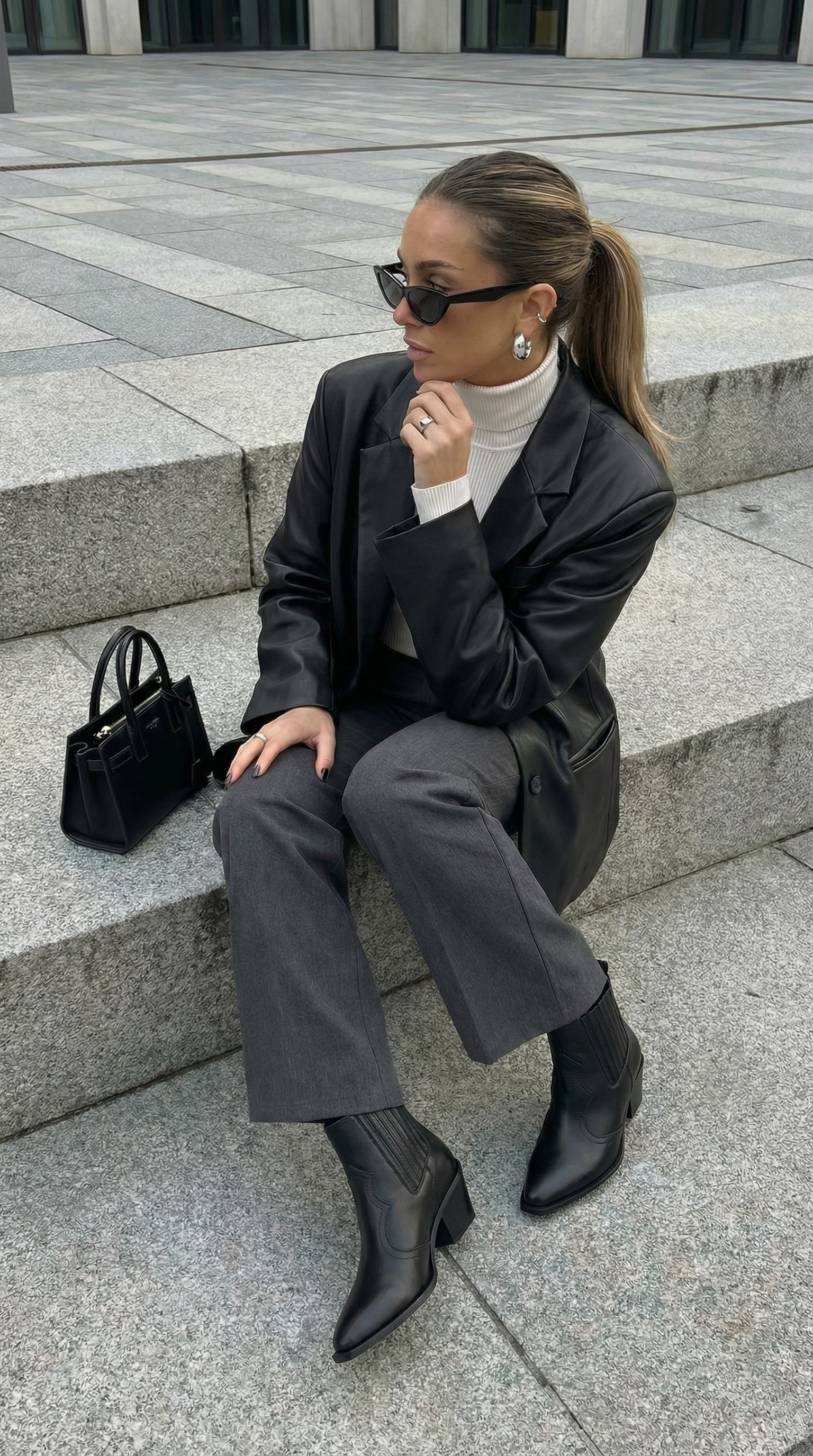 Шкіряні ковбойки Bacardi BT140 (чорний)