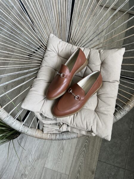 Шкіряні лофери Terra L114 (віскі)