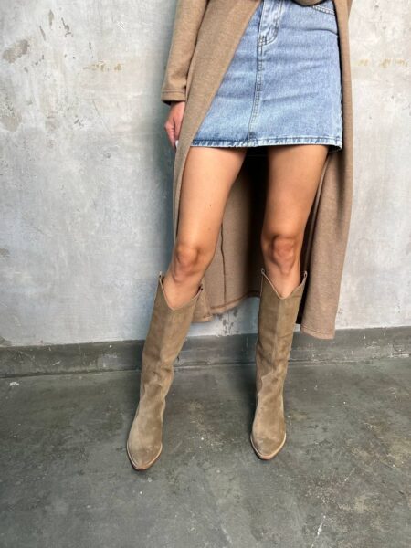 Зимові замшеві ковбойки Qween S003W (кориця)