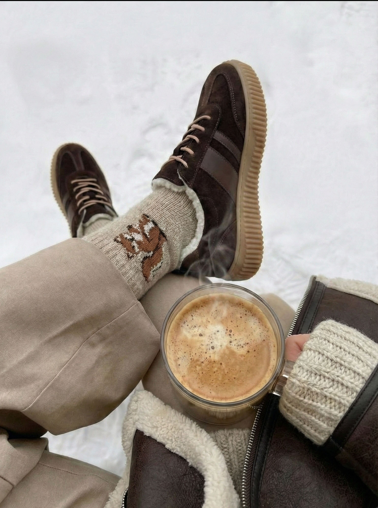 Замшеві кеди на хутрі Chill K119W (шоколад)