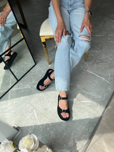 Замшеві босоніжки Holly B131Z (чорний)