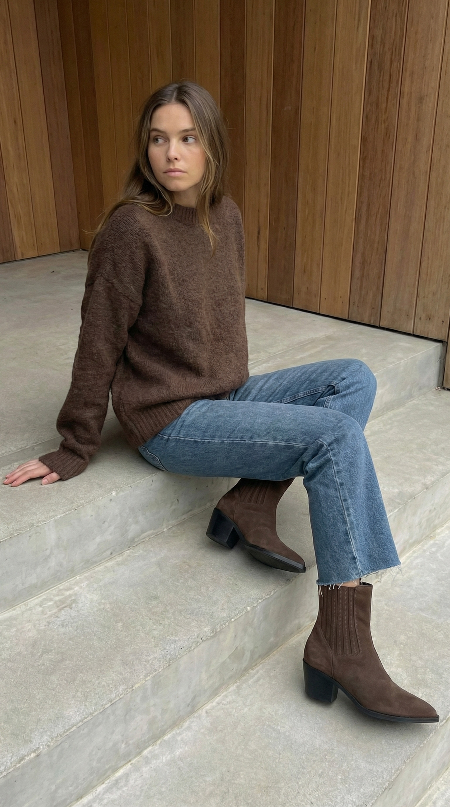 Замшеві зимові високі ковбойки-челсі Milano BT147W (шоколад)