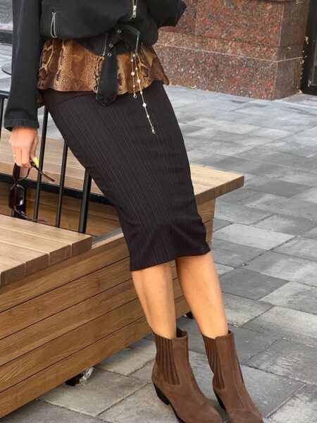 Замшеві високі ковбойки-челсі Milano BT147 (шоколад)