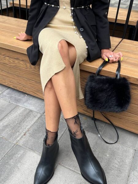 Шкіряні ботильони Diana BT153 (чорний)