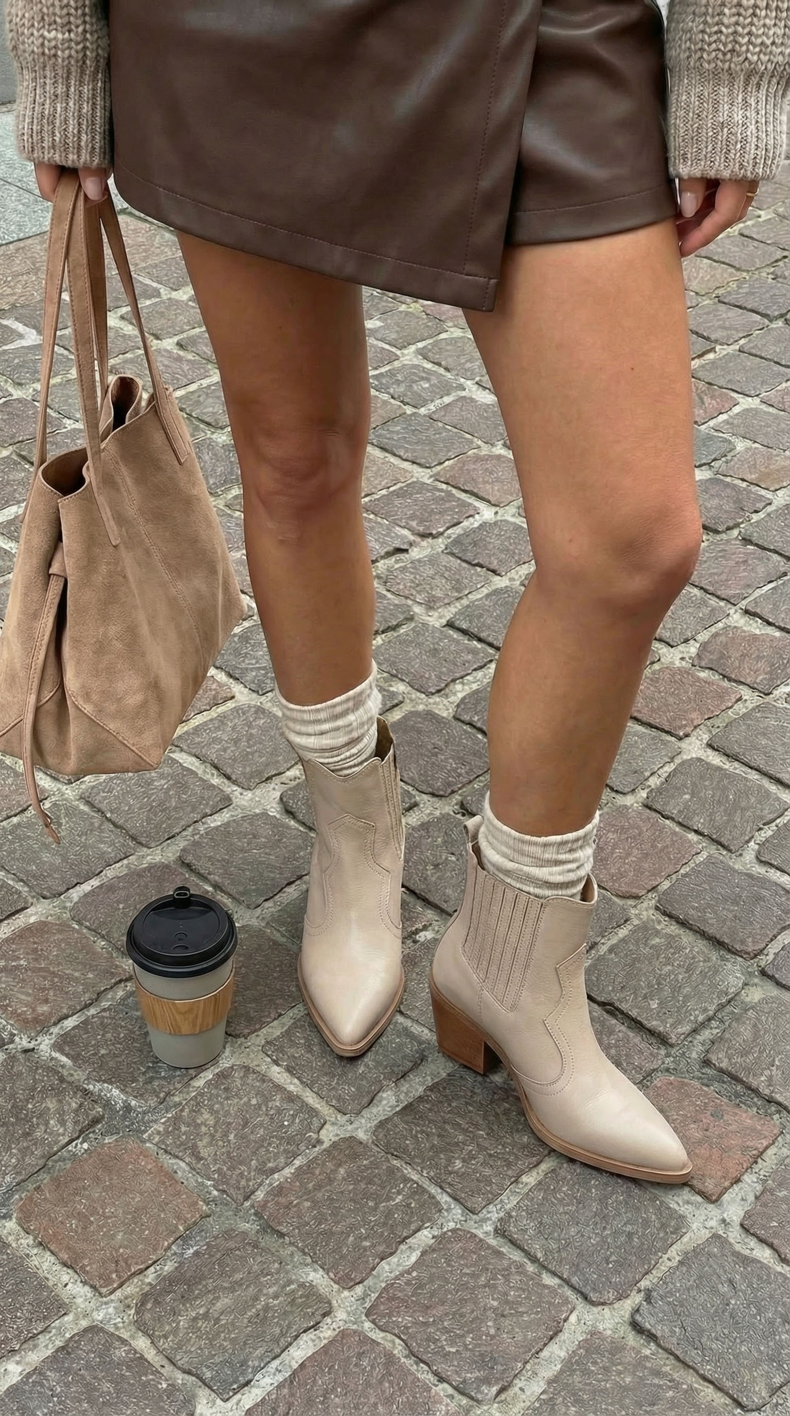 Шкіряні ковбойки Bacardi BT140 (беж)