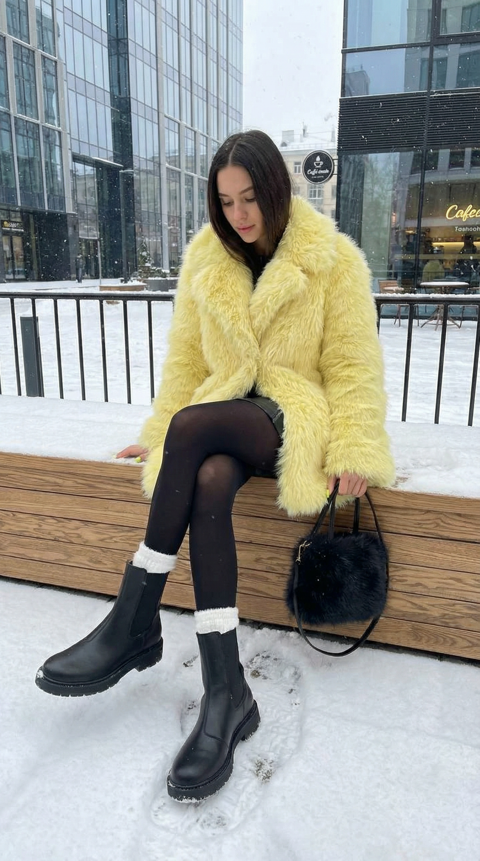 Шкіряні черевики-челсі на хутрі Dilara BT151W (чорний)