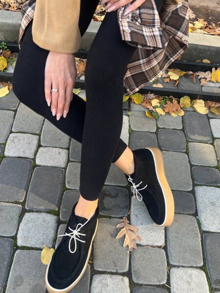 Замшеві напівчеревики Tiffany BT154 (чорний)