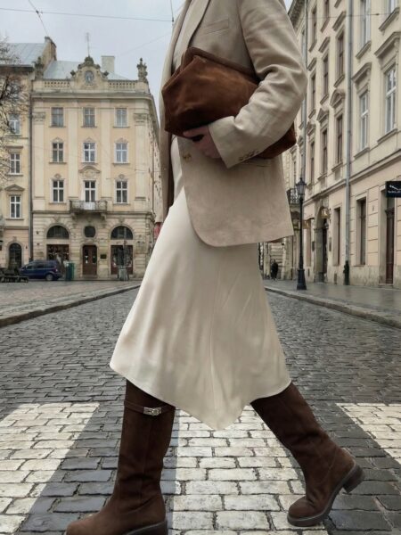 Замшеві чоботи Gwen S004 (шоколад)