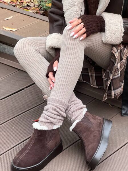 Зимові замшеві уггі-челсі Bonny BT157 (шоколад)