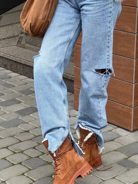 Зимові замшеві черевики Rihanna BT155W (теракот)