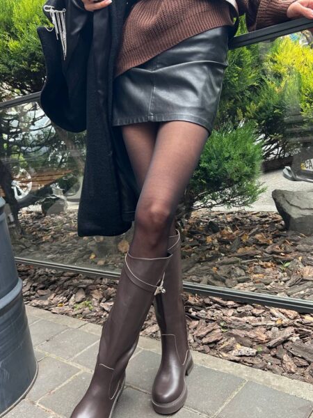 Шкіряні чоботи Gwen S004 (шоколад)