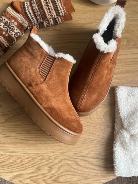 Зимові замшеві уггі-челсі Bonny BT157 (теракот)