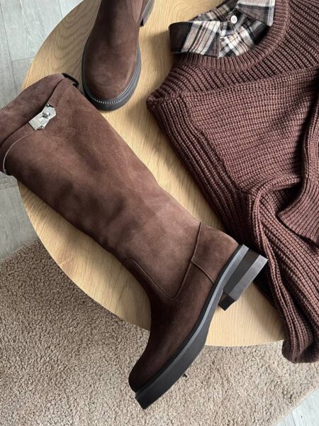 Замшеві чоботи Gwen S004 (шоколад)