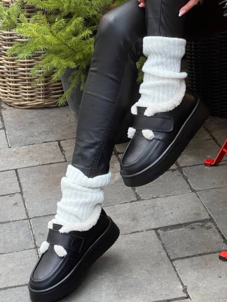 Зимові шкіряні кеди-уггі Teddi K139W (шоколад)