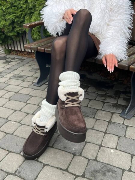 Зимові замшеві уггі Archi BT159W (шоколад)