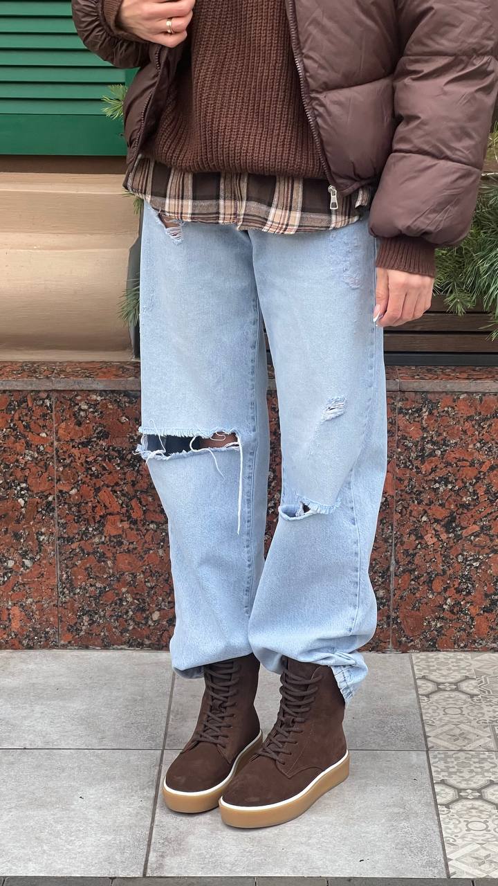 Замшеві черевики на хутрі Kerry BT158W (шоколад)