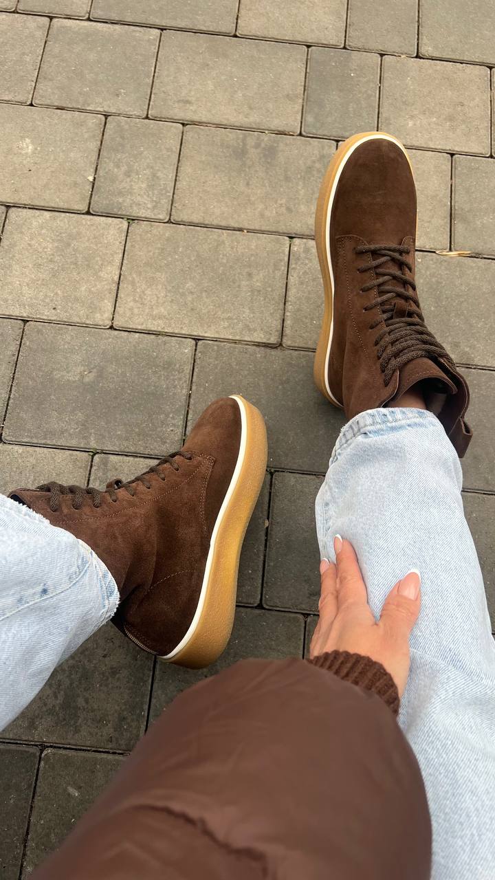 Замшеві черевики Kerry BT158 (шоколад)