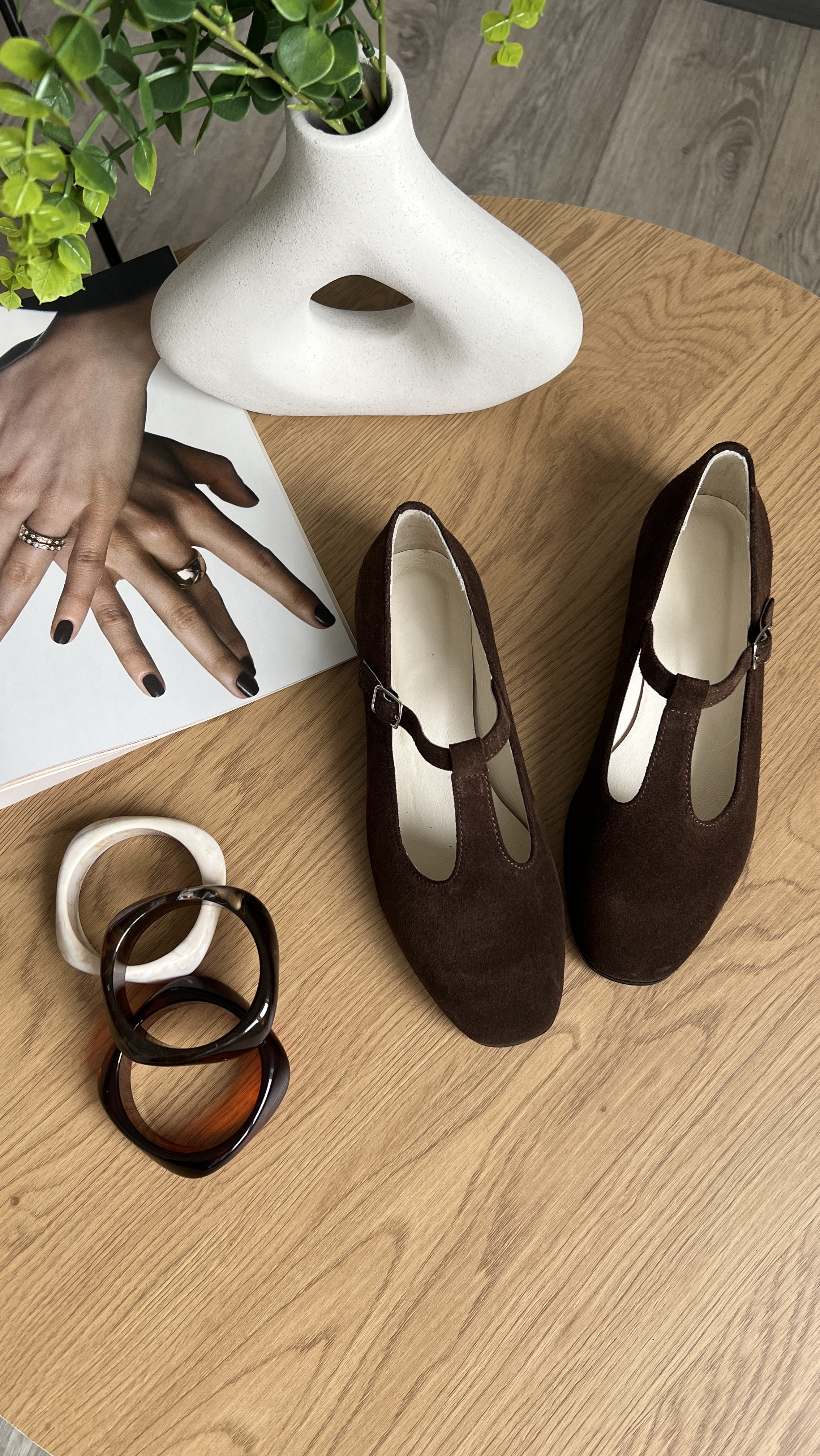 Замшеві балетки Naomi BL009 (шоколад)