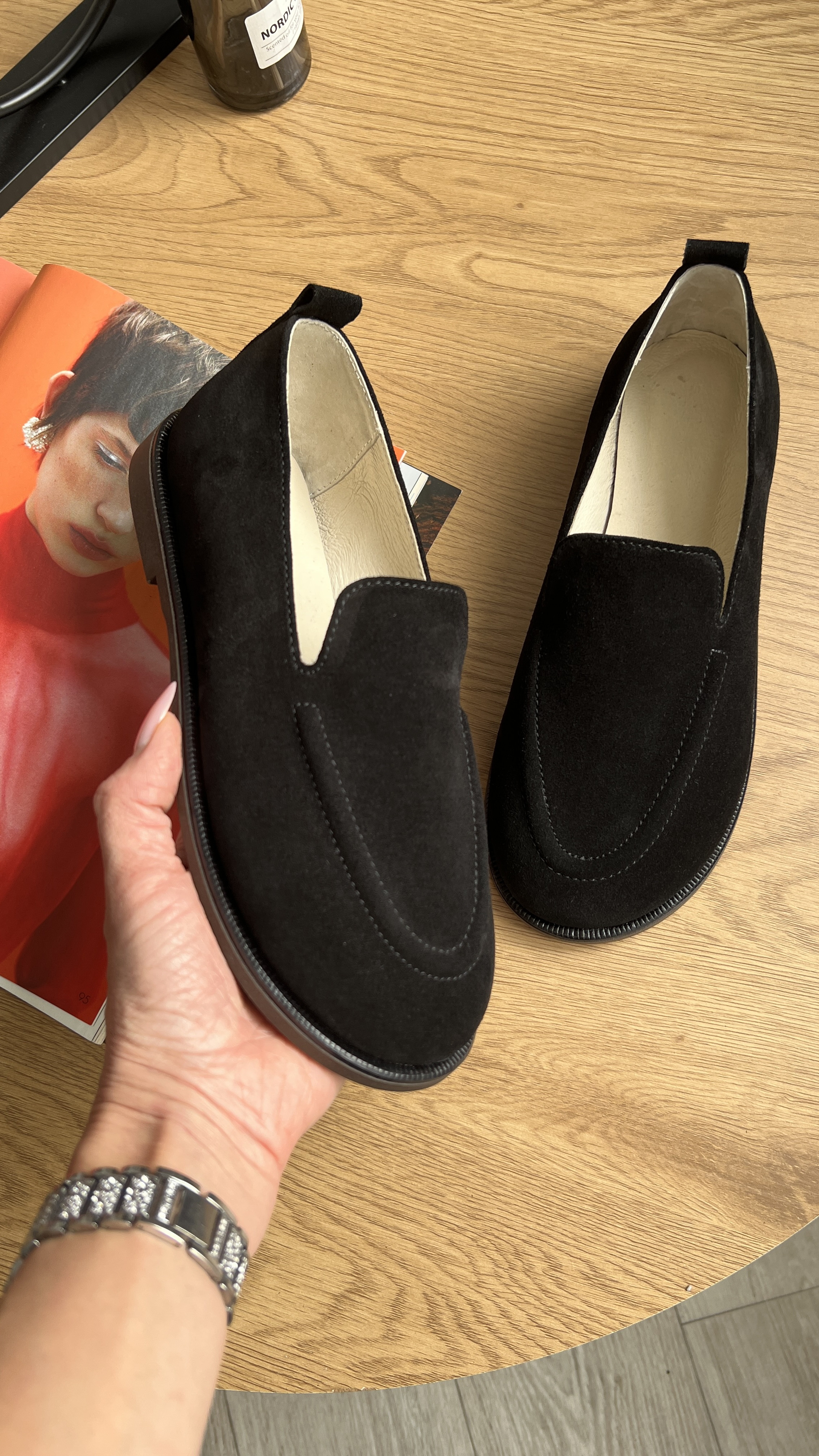 Замшеві лофери Cara L121 (чорний)