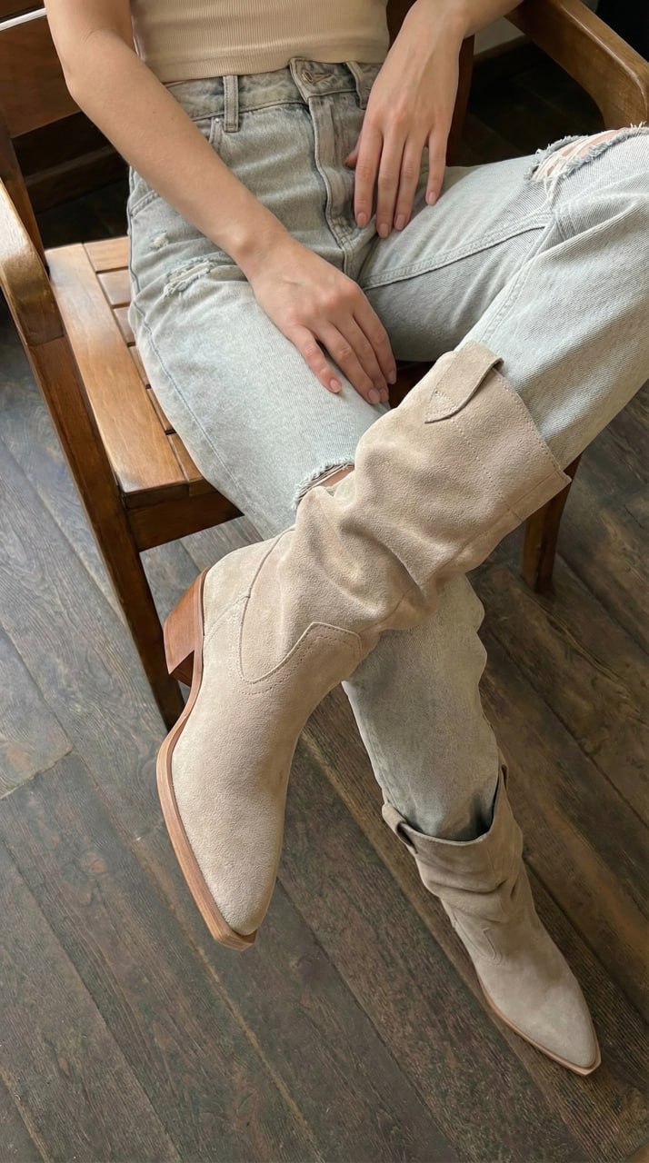 Замшеві ковбойки Haily BT152 (беж)