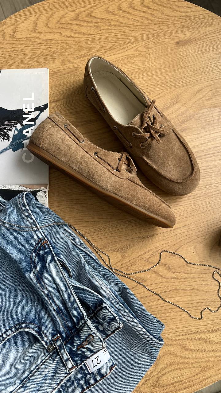 Замшеві лофери Gigi L120 (кориця)