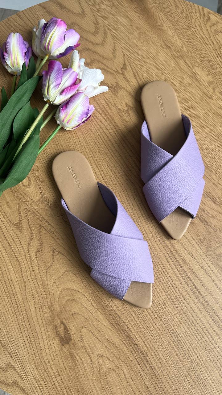 Шкіряні мюлі-шльопанці Malena SH117 (лаванда)