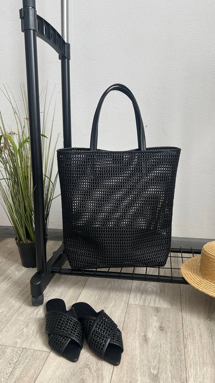 Шоппер шкіряний Madrid C193S (чорна сіточка)