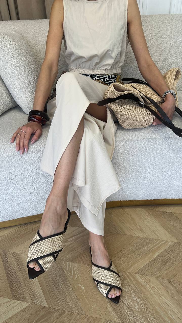 Шкіряні мюлі-шльопанці Malena SH117S (сахара+шоколад)