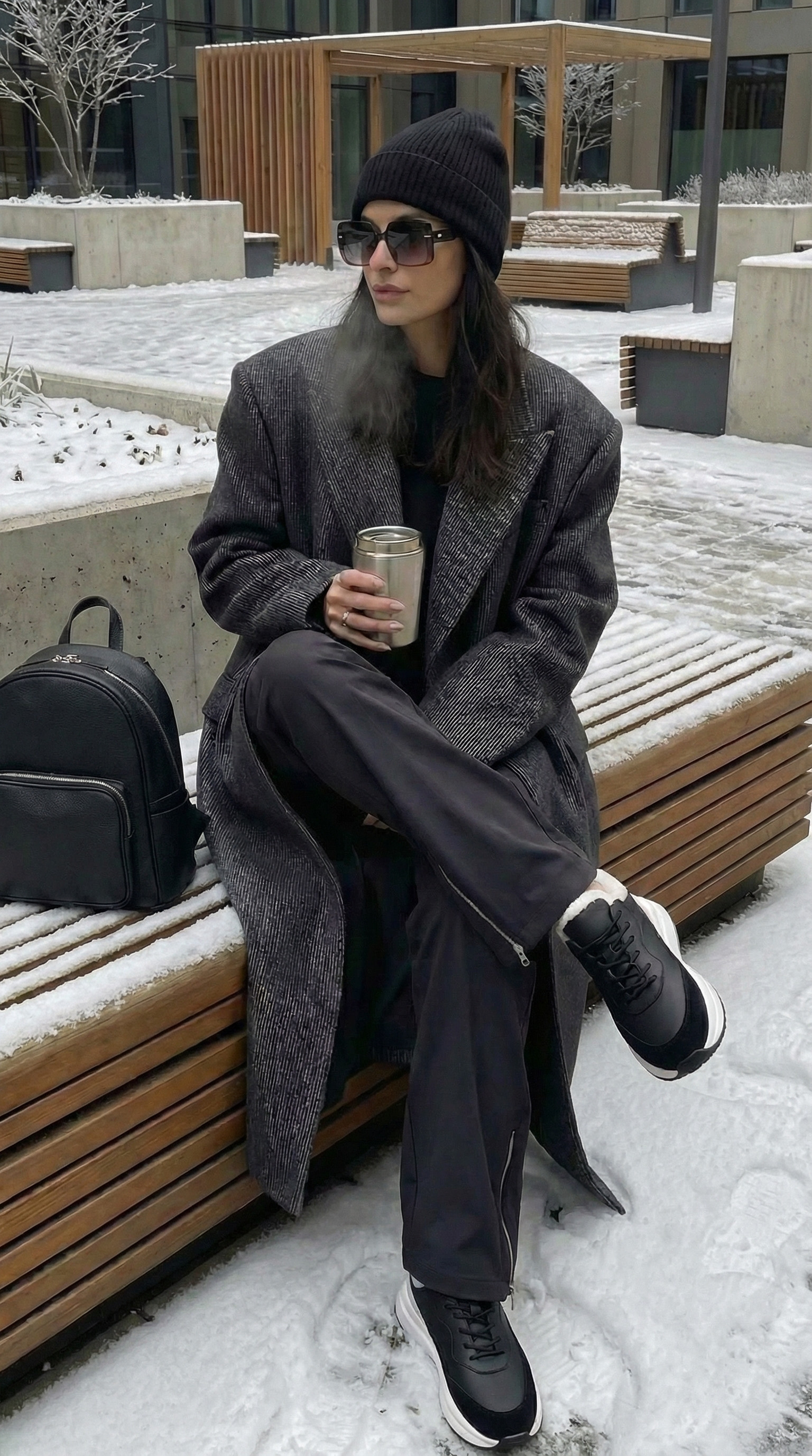 Шкіряні зимові кросівки на хутрі Scout K128W (чорний)