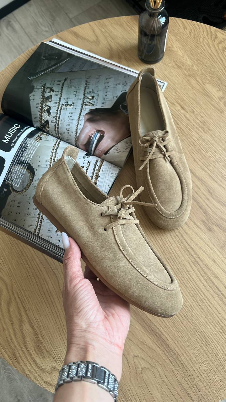 Замшеві лофери Amina L123 (кемел)