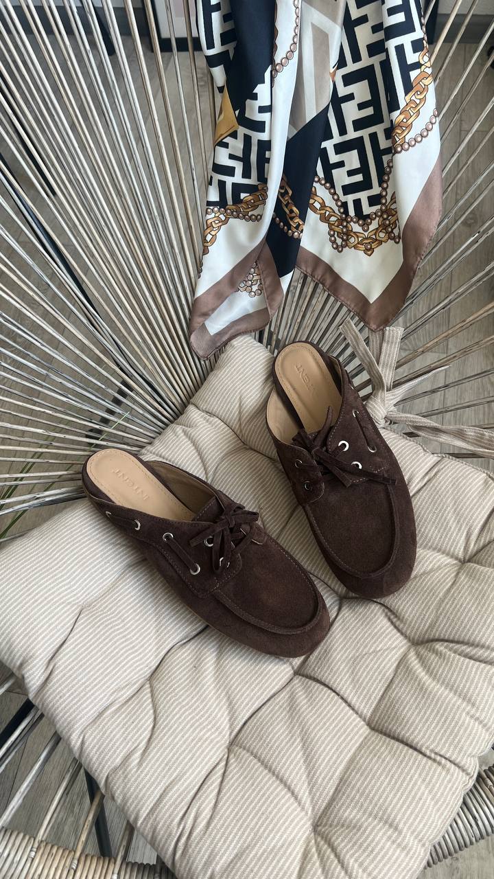 Замшеві мюлі-топсайдери  M111 (шоколад)