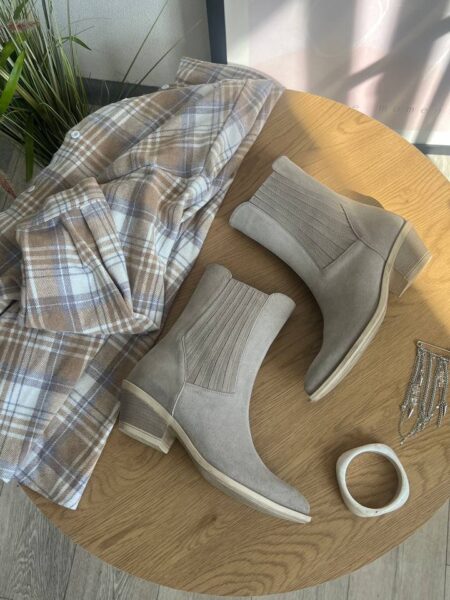 Замшеві високі ковбойки-челсі Milano BT147 (беж)