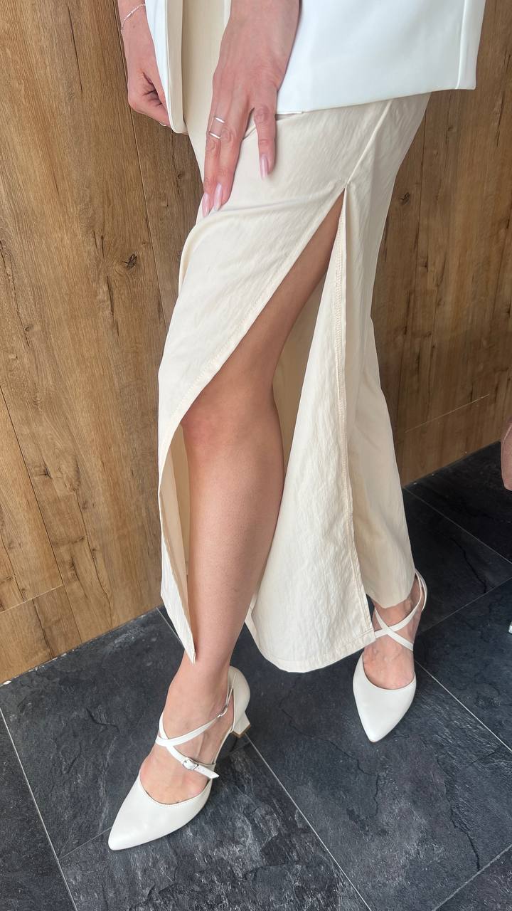 Шкіряні туфлі Pretty B136 (кремовий)