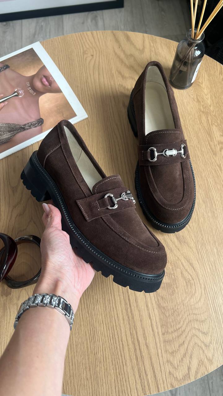 Замшеві лофери Madeira L116Z (шоколад)