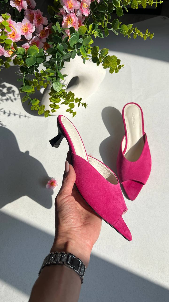 Замшеві мюлі-шльопанці Sindy M113 (фуксія)